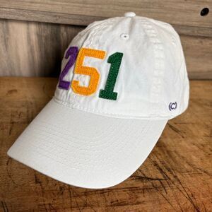 Mobile, Alabama 251 Felt Numbers Mardi Gras Embroidered white hat OS Adult